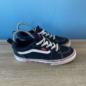 Vans Filmore Flame Check Sidewall Black Skate Shoes Sneakers Boys 6y womens 7.5